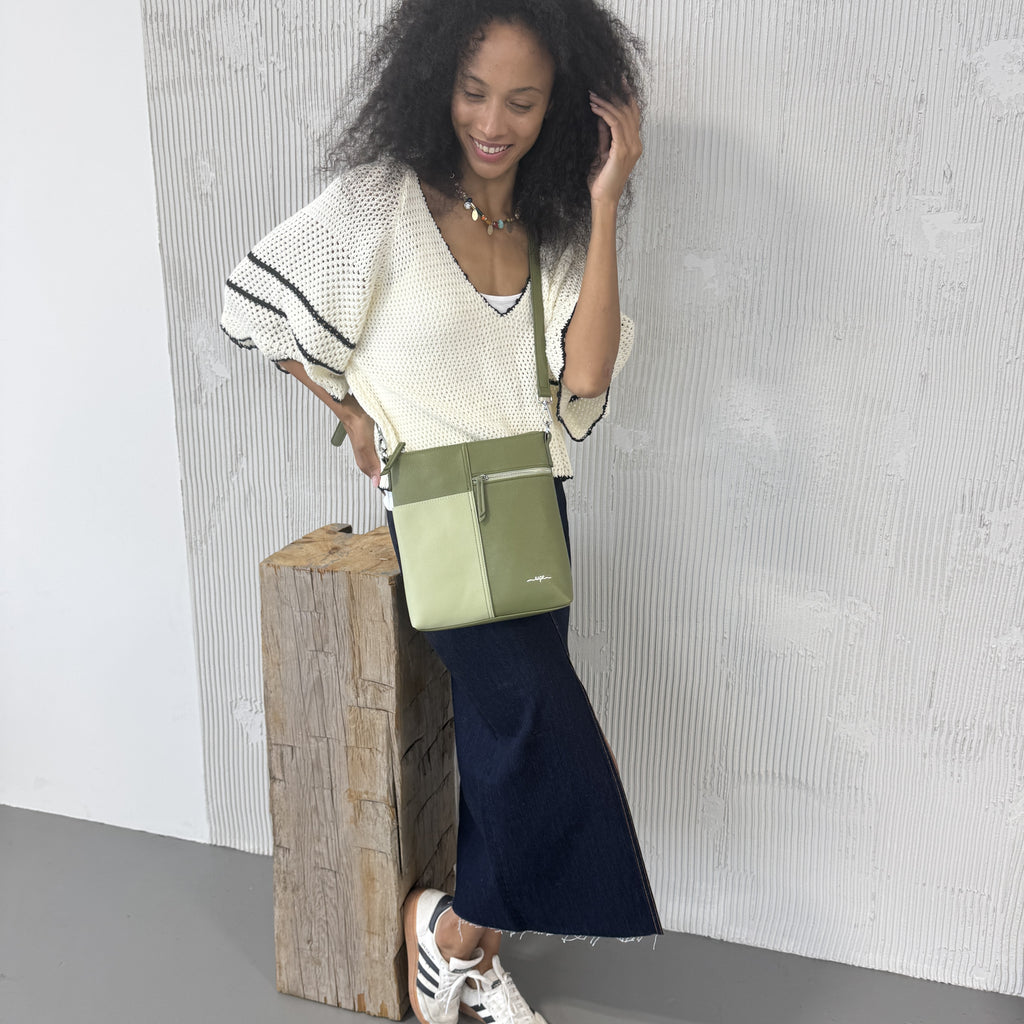 Shop Now Barrie Structured Two-Tone Crossbody Bag – Espe Vegan Corp
